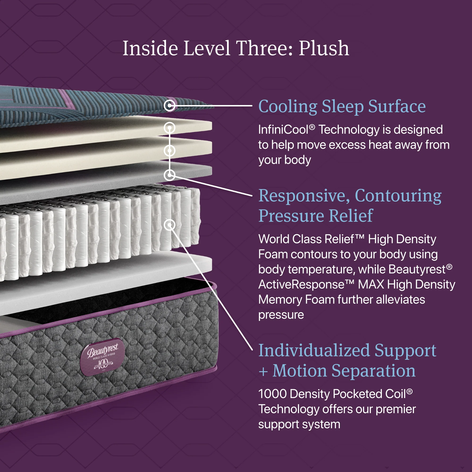 Beautyrest World Class Level Three Hybrid Plush - Image 4